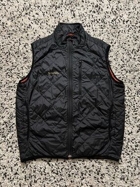 Simms Vest Black Diamond Quilt Thermoball Nanopuff Full Zip